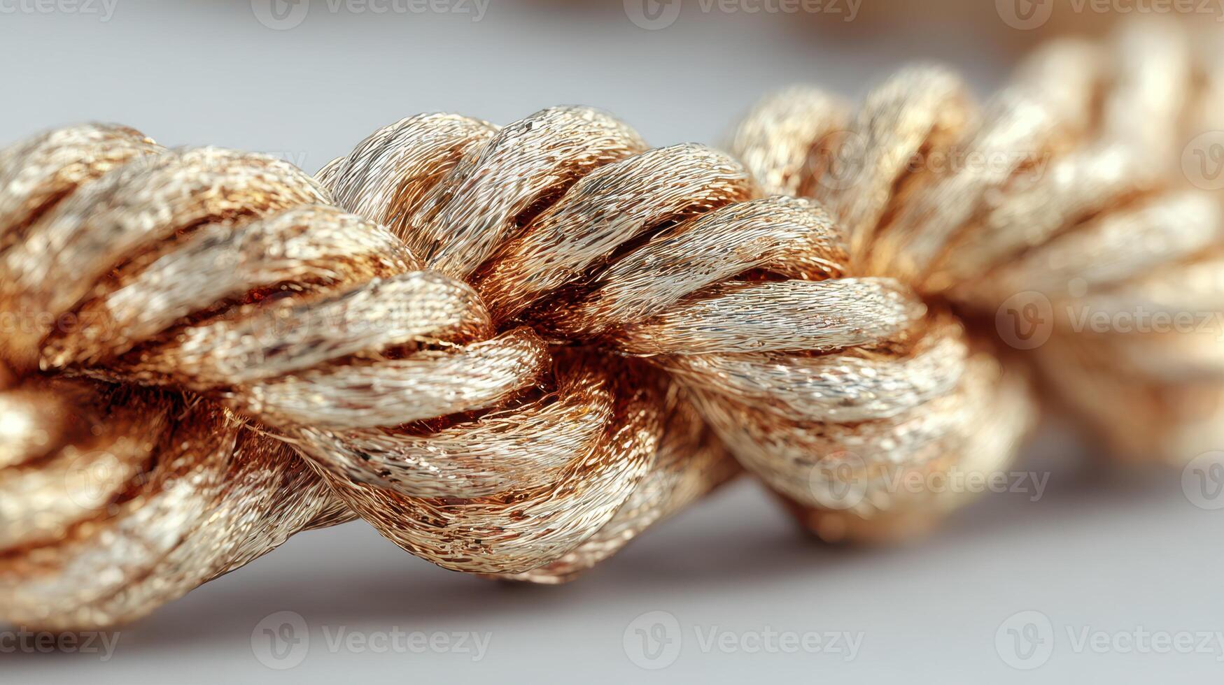 Crafting techniques showcase intricate detailing of twisted golden rope material in close-up view photo