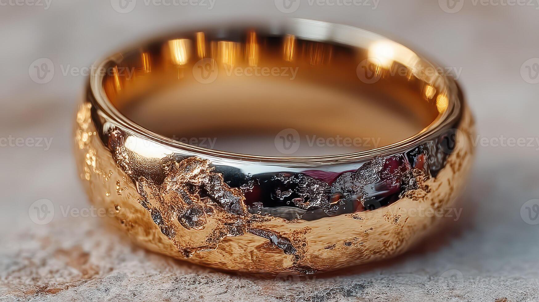 Elegant gold and silver ring showcasing unique design and intricate textures photo