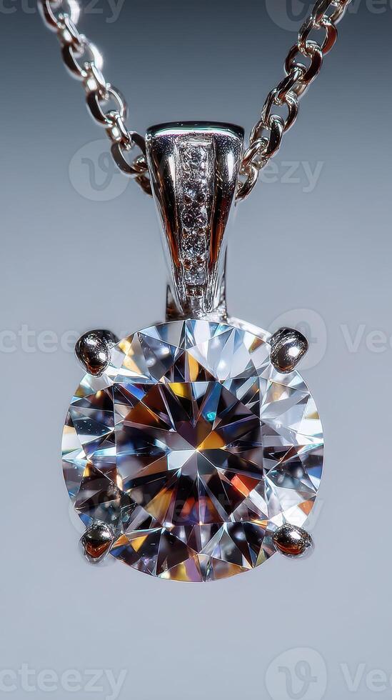 Stunning diamond pendant necklace with intricate design captured in close-up photo