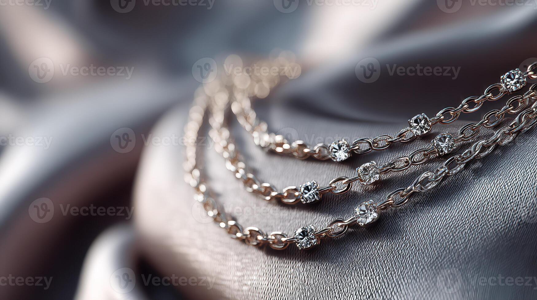 Elegant silver jewelry resting on soft fabric in a well-lit setting during daylight hours photo
