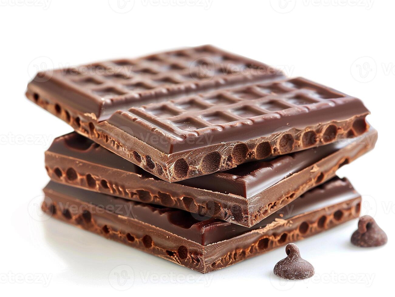 A stack of chocolate bars with holes in them photo