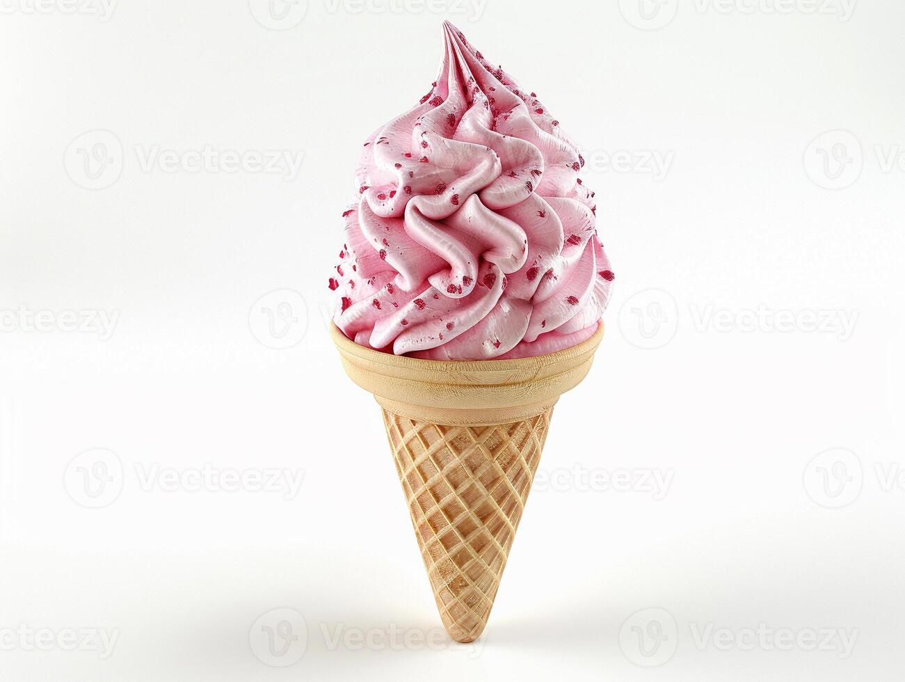 A Soft Serve Strawberry Delight on a Summer Day photo