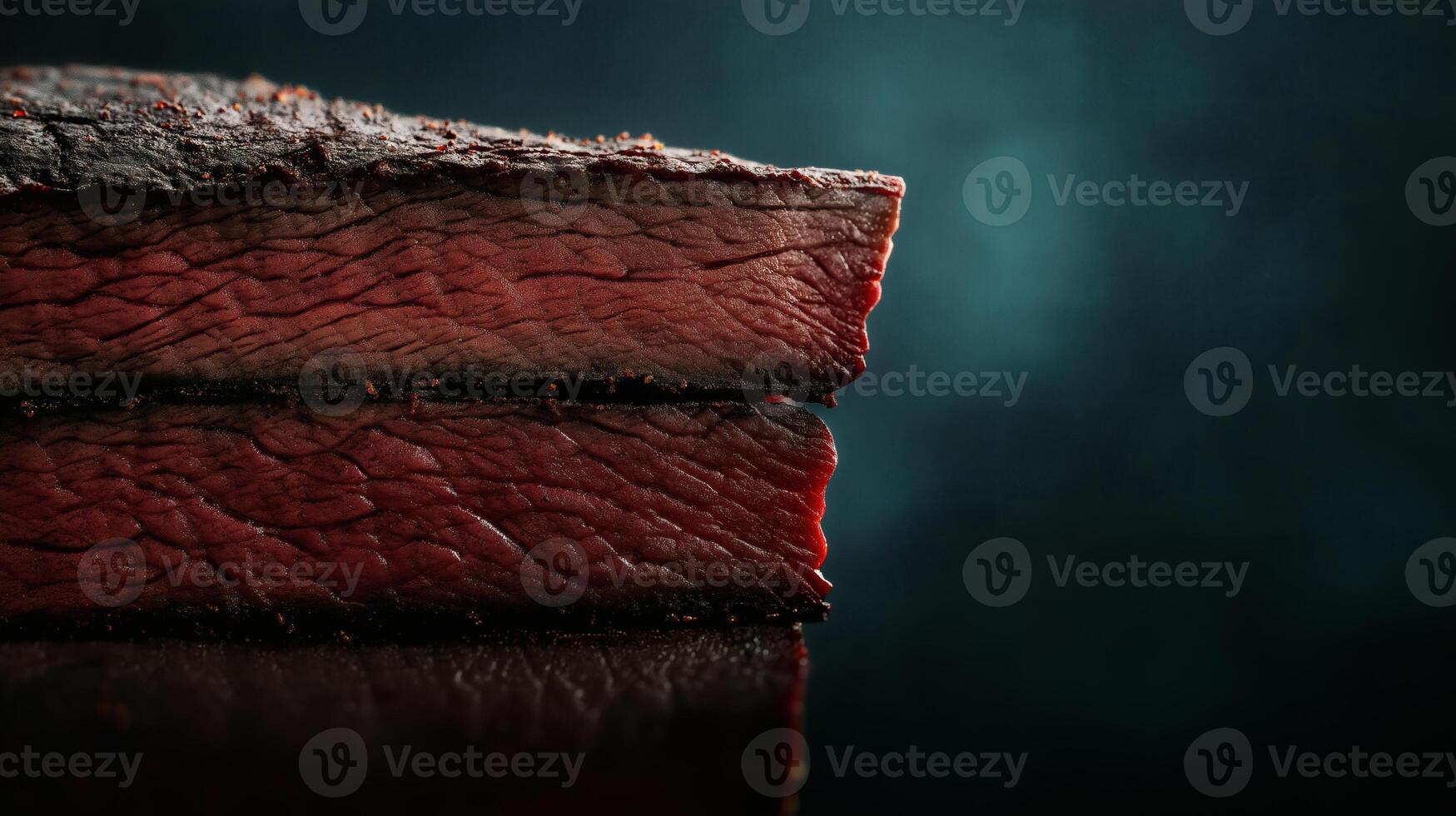 Close-Up of Smoked Beef Brisket Layers photo