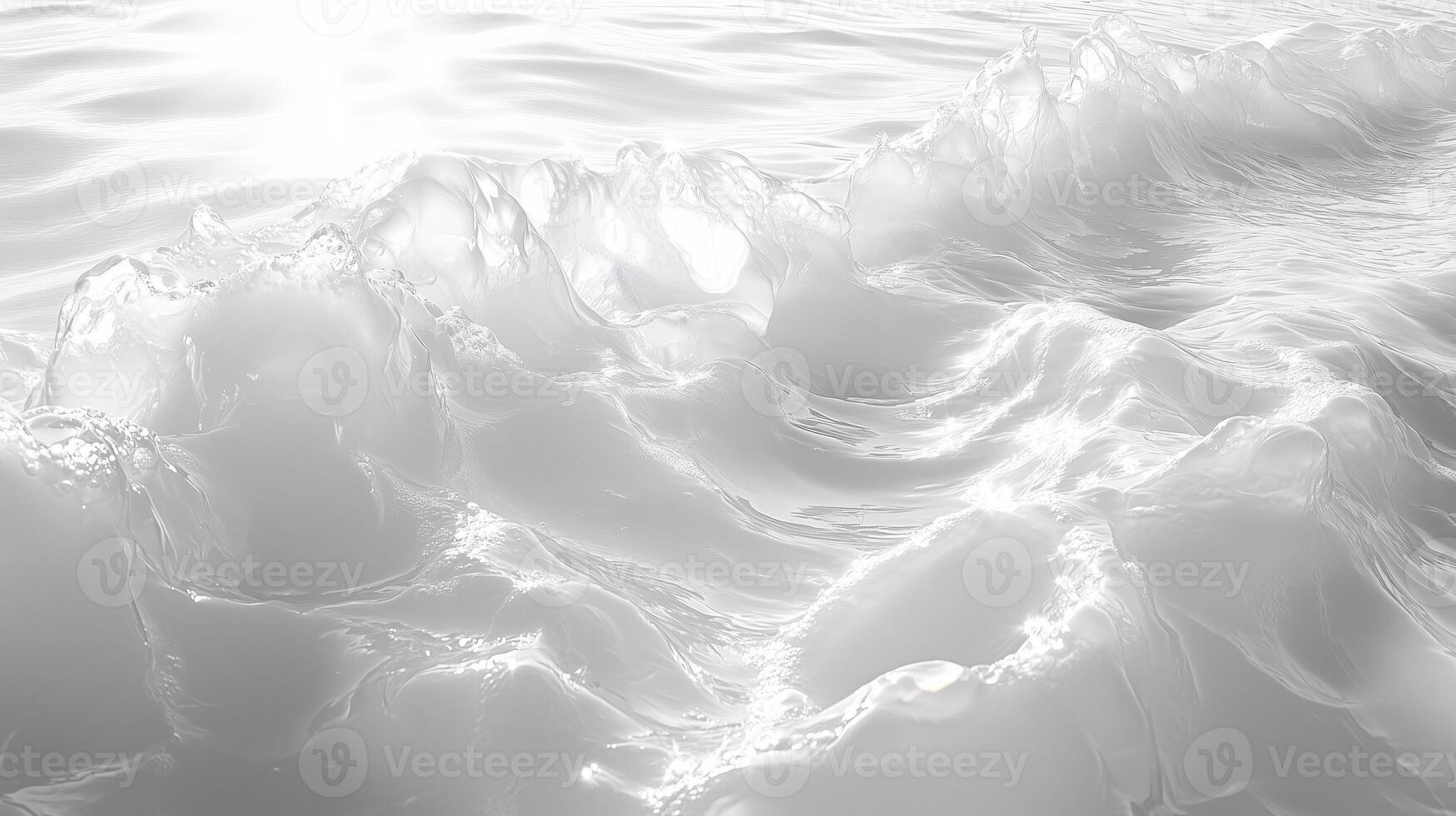 The image is of a large body of water with white foam and waves photo