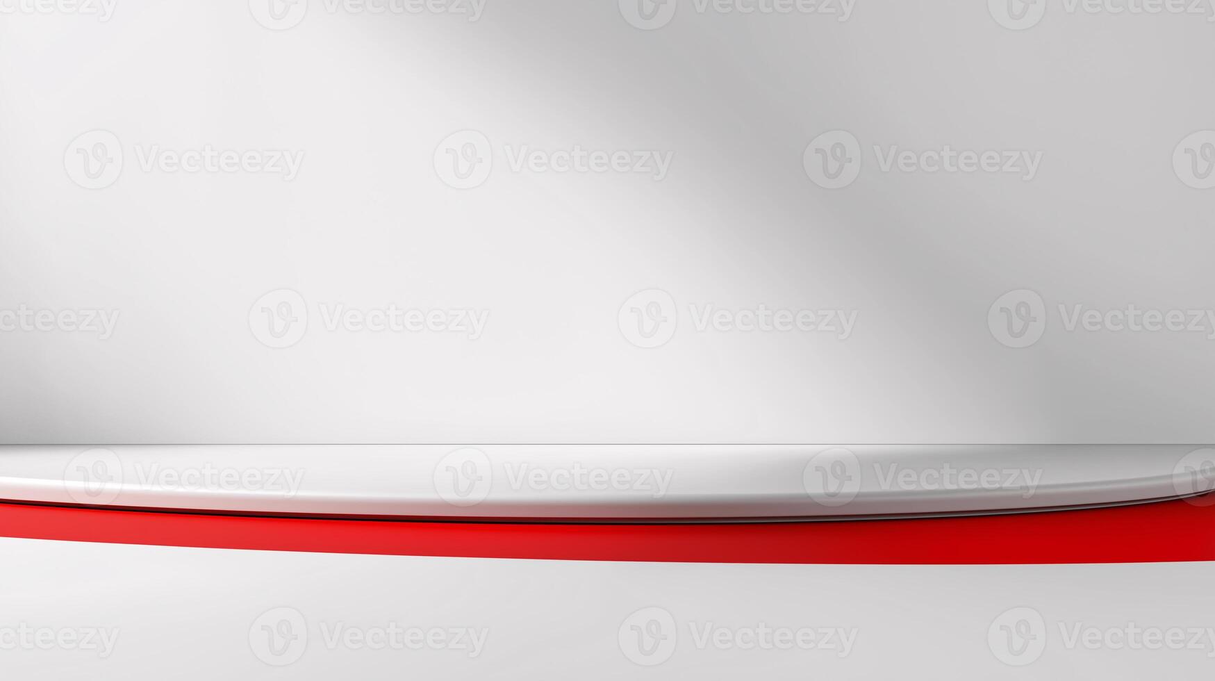A white and red table with a red stripe photo