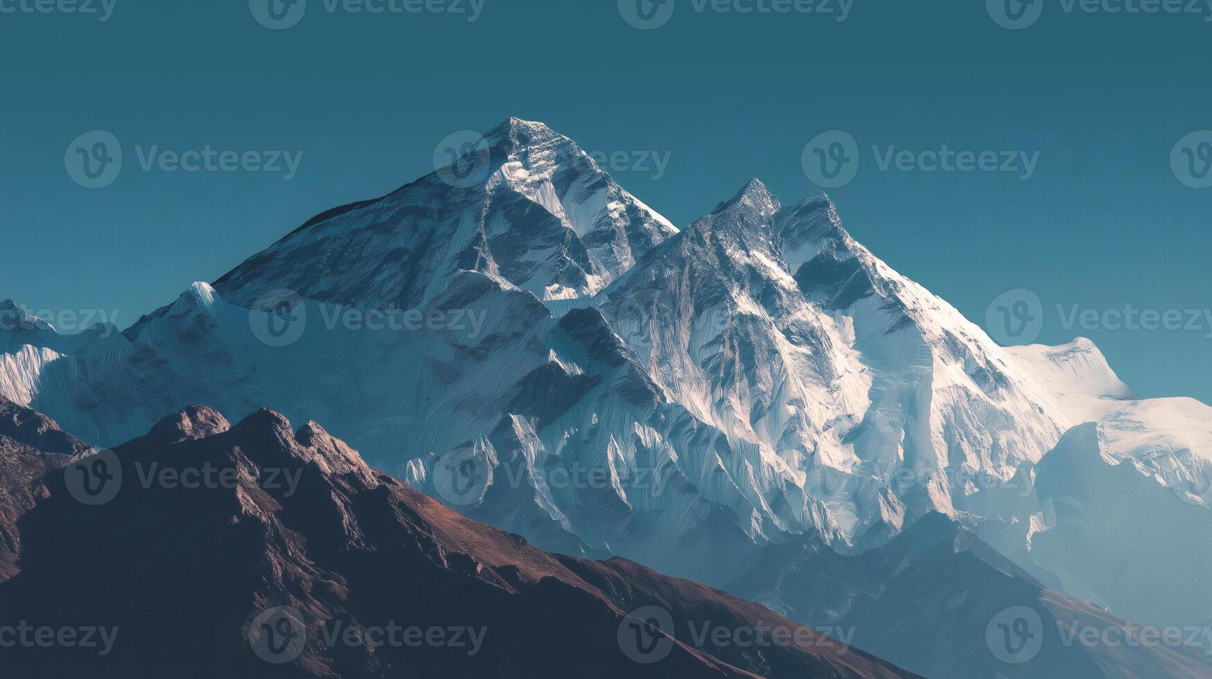 Snow Covered Himalayan Peaks Under Clear Sky photo