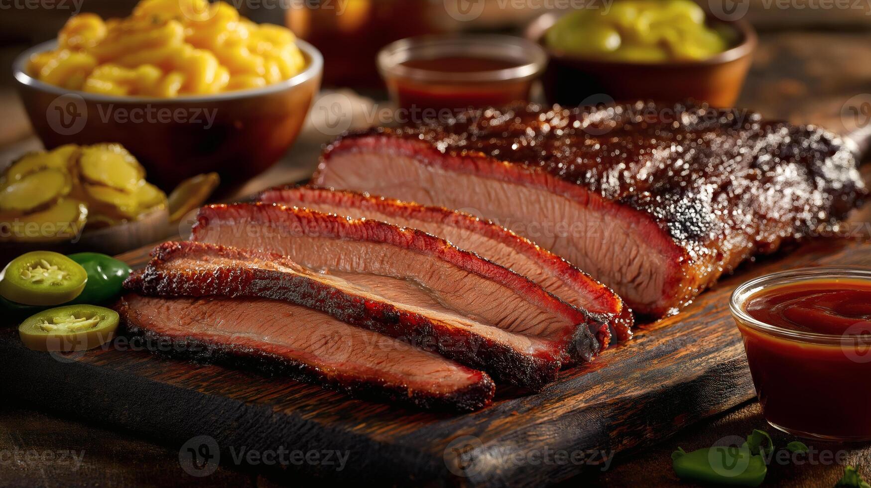 Smoked Beef Brisket with Barbecue Sauce and Classic Sides photo