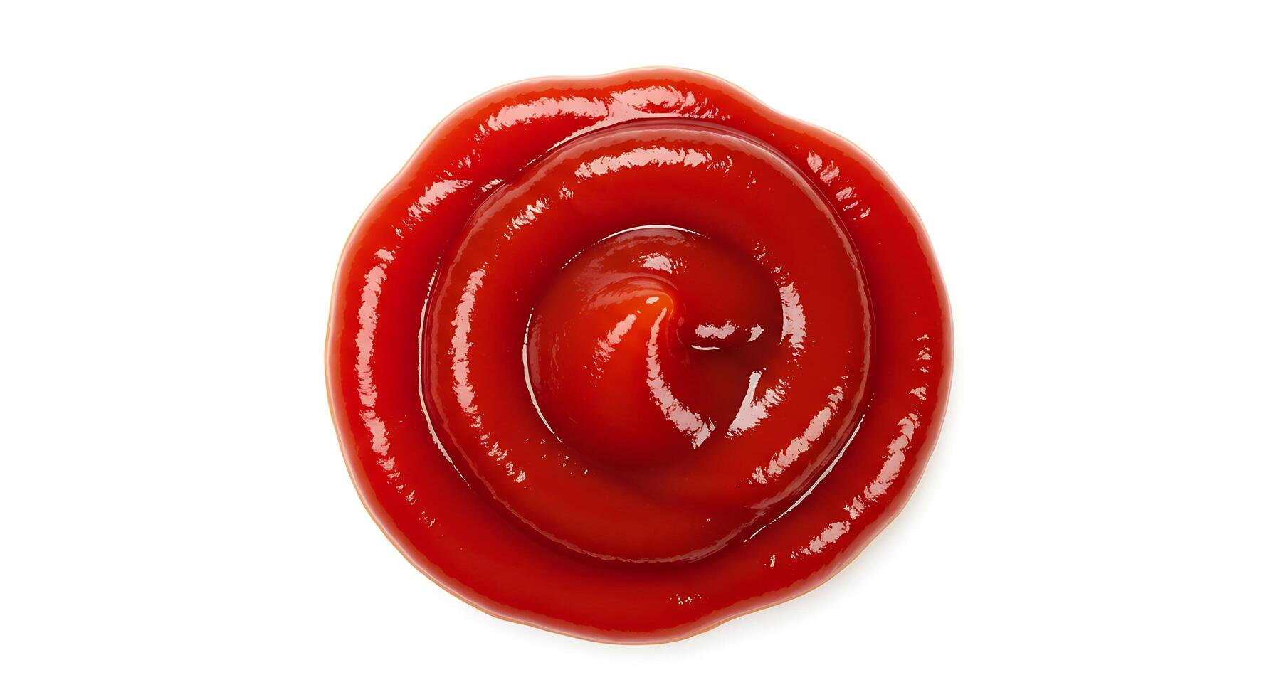 Ketchup on white background photo
