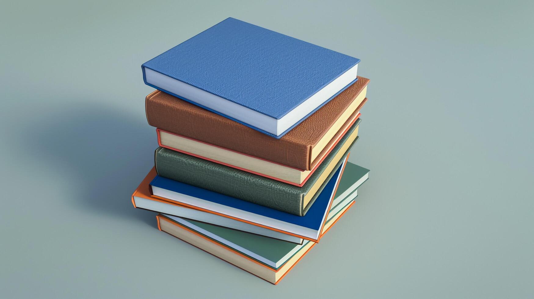 A stack of books on a gray background photo