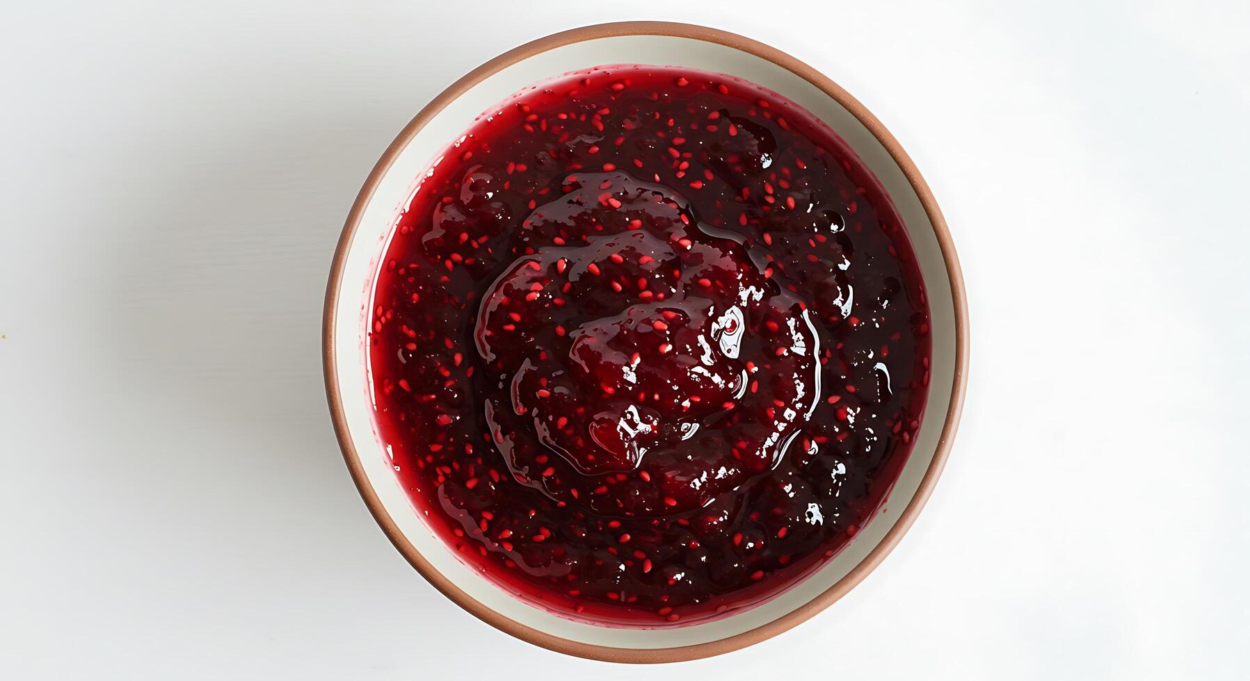 A bowl of cranberry sauce on a white surface photo