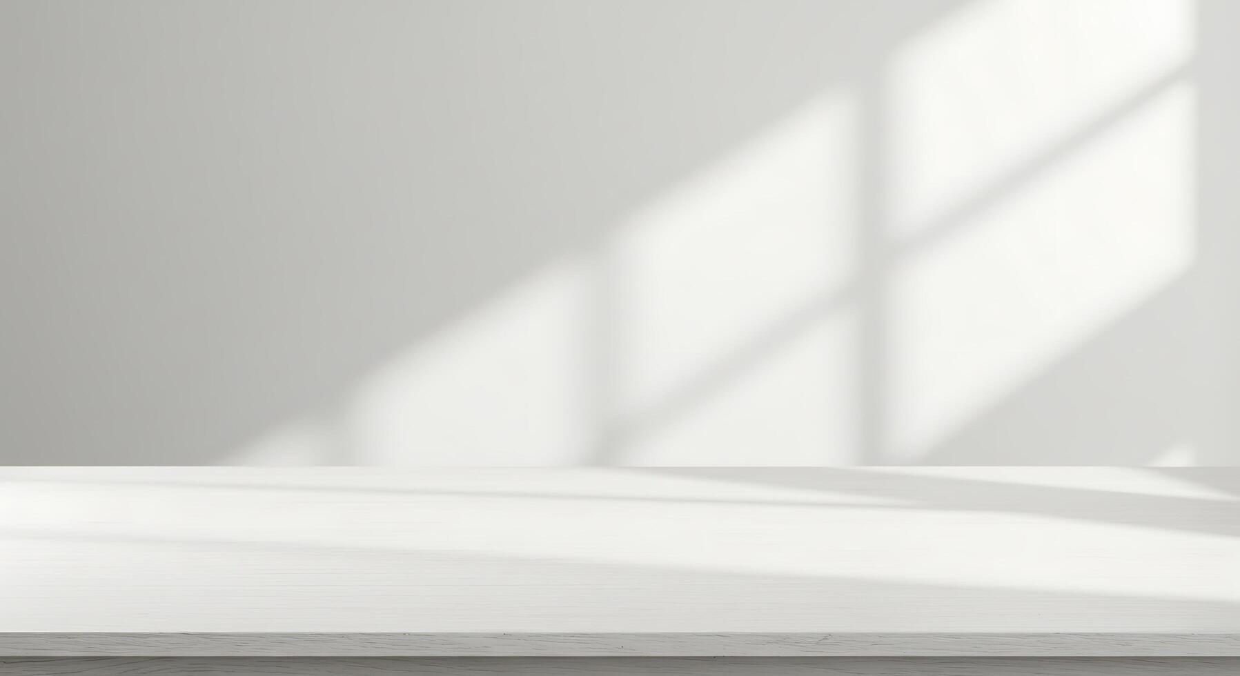 Empty table with white light in front of a window photo