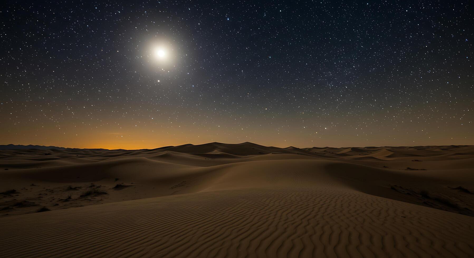 The night sky over the desert with a bright star photo