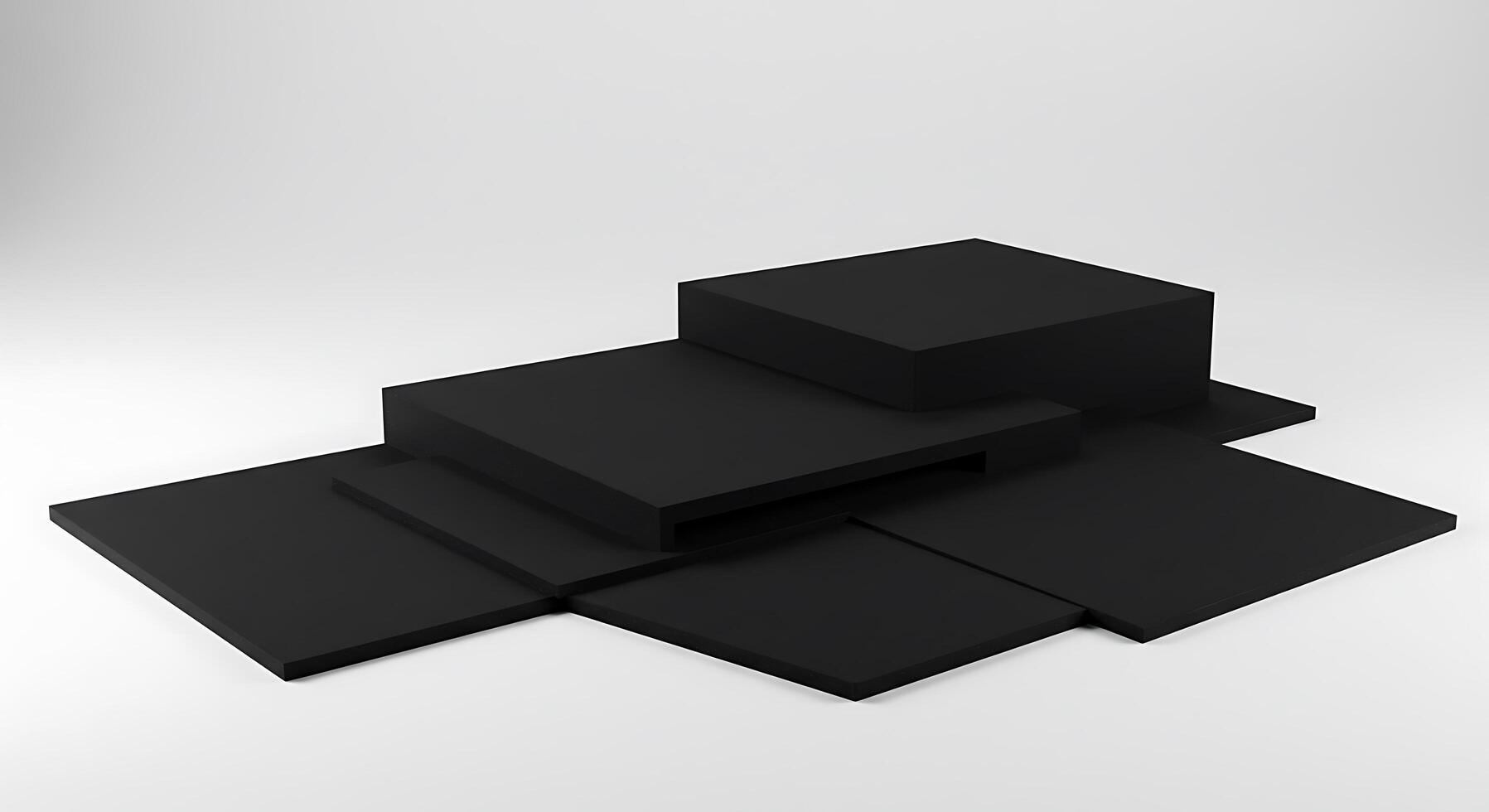 A black cube with a square on top of it photo
