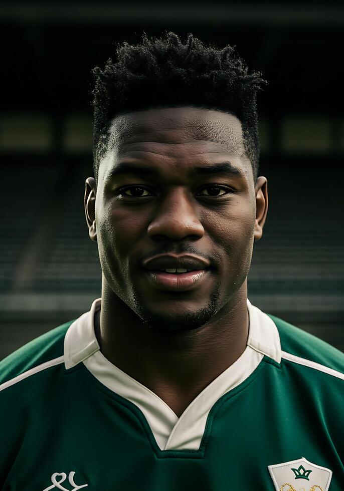 A man in a green jersey photo