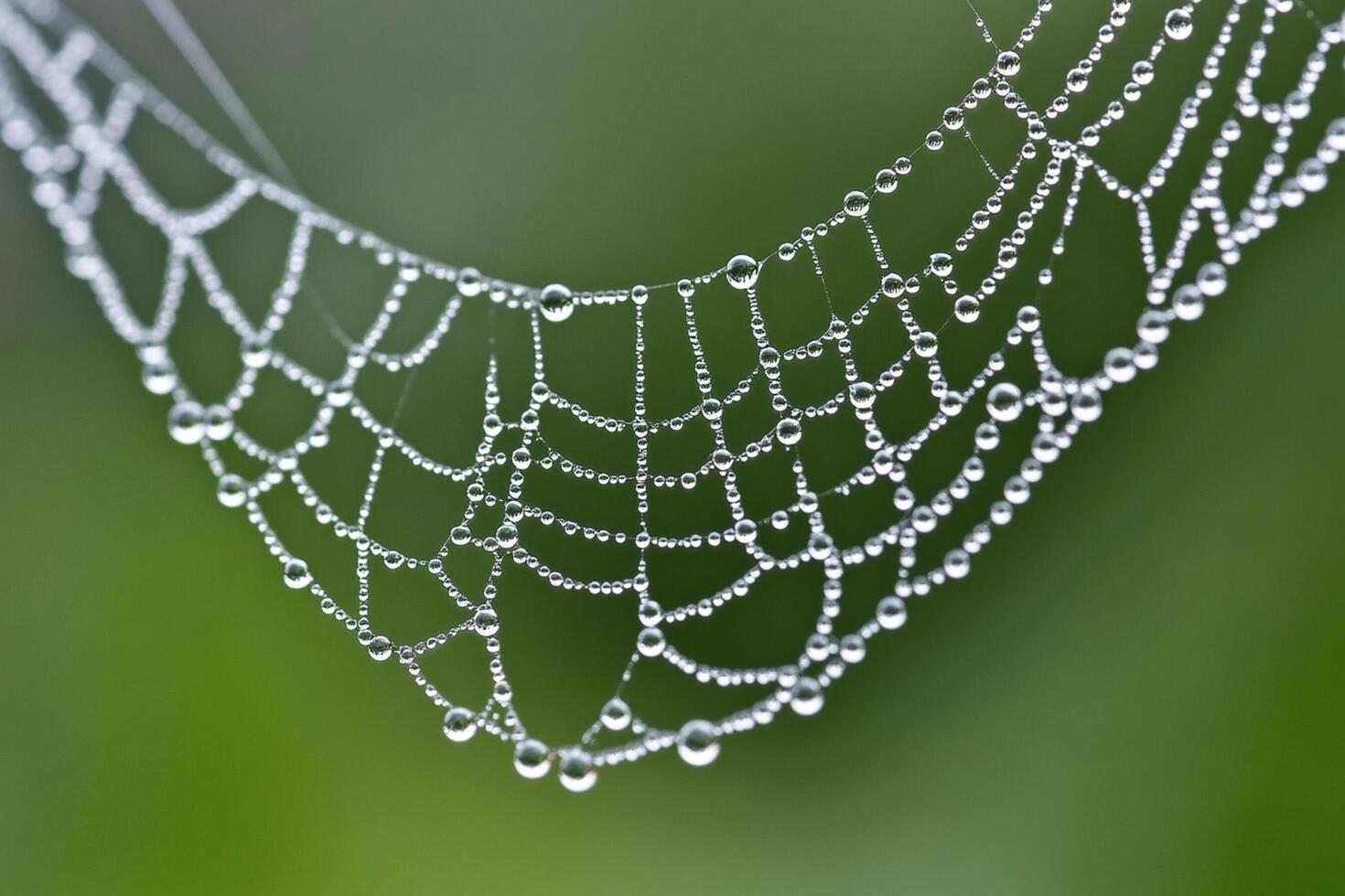 A spider web with water droplets on it photo