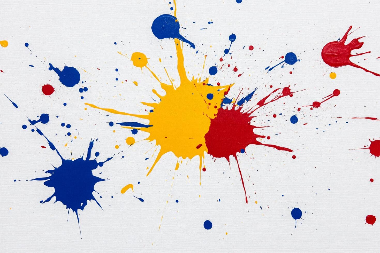 A painting of paint splats on a white background photo