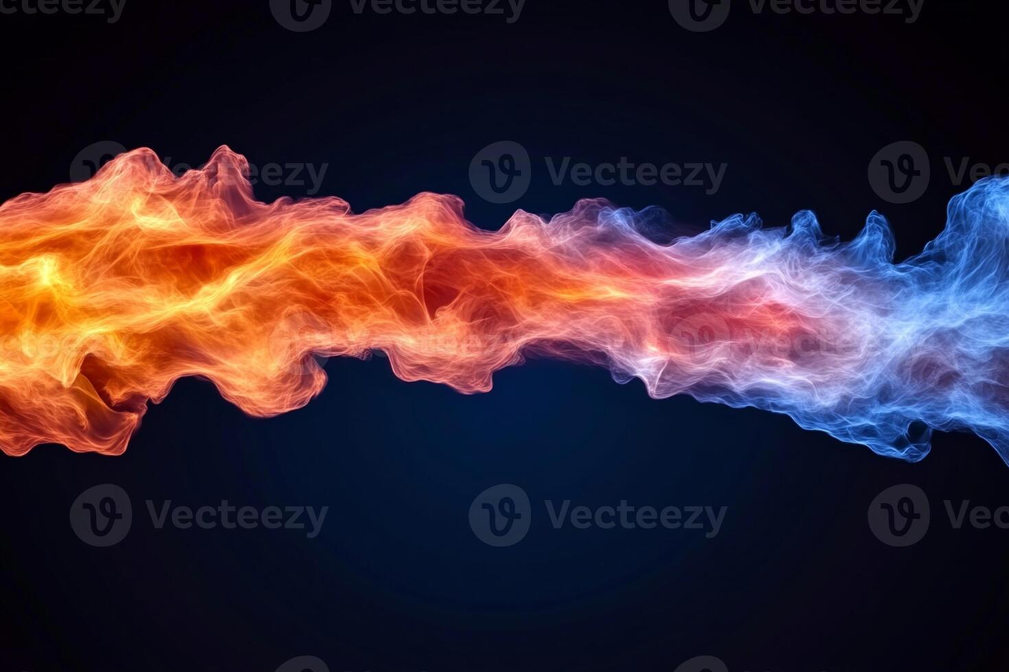 Fire and smoke on a black background photo