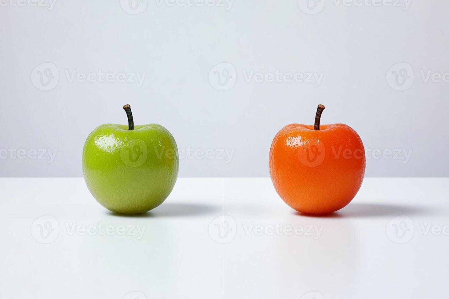 Two apples are sitting next to each other photo
