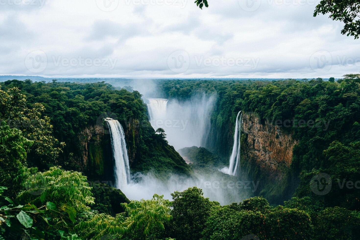 The largest waterfall in africa is in the middle of a jungle photo