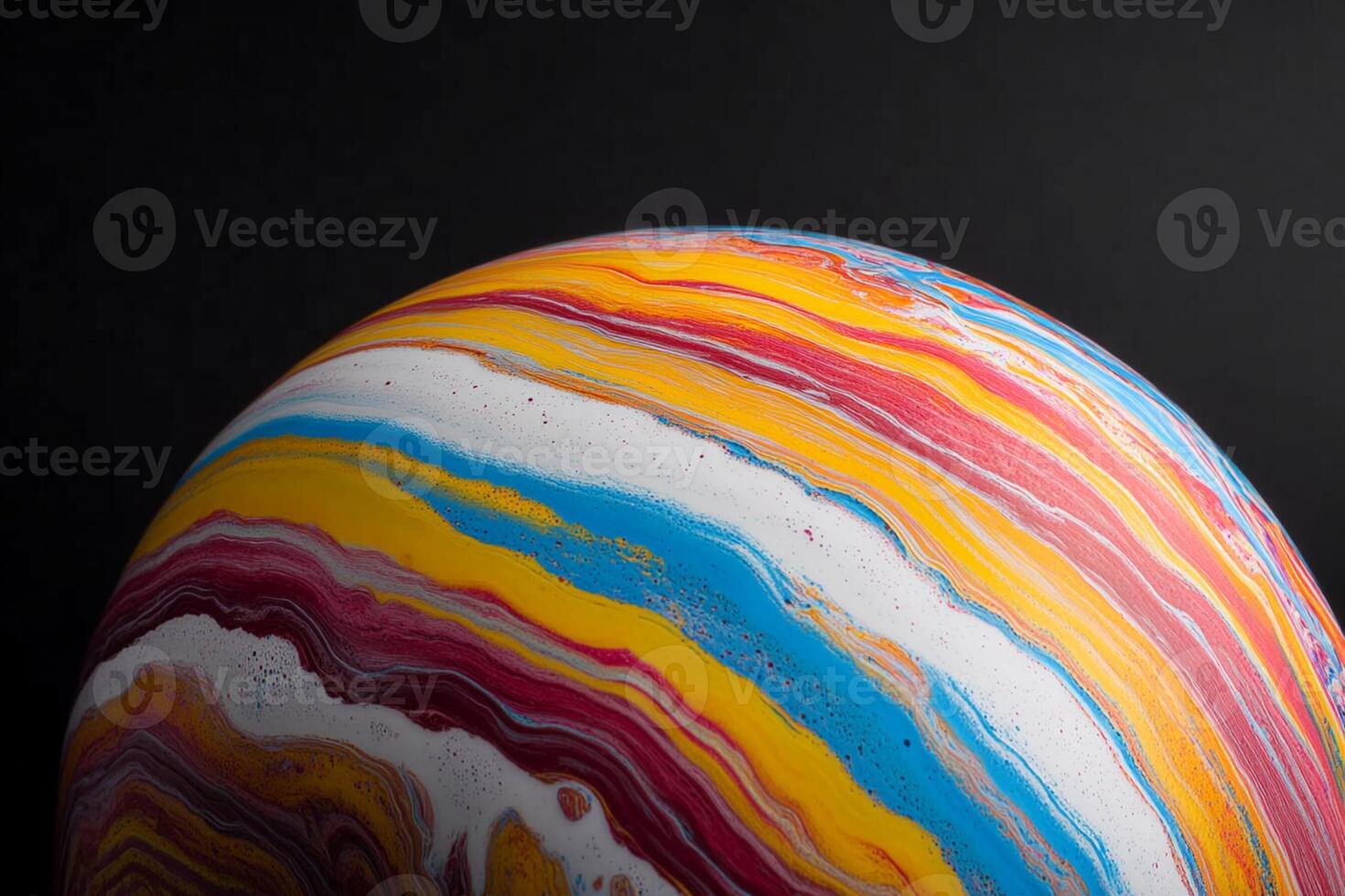 A colorful marble with a black background photo