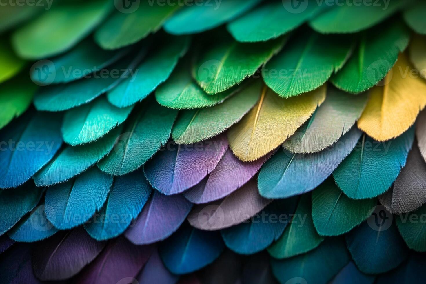 Colorful feathers of a parrot photo