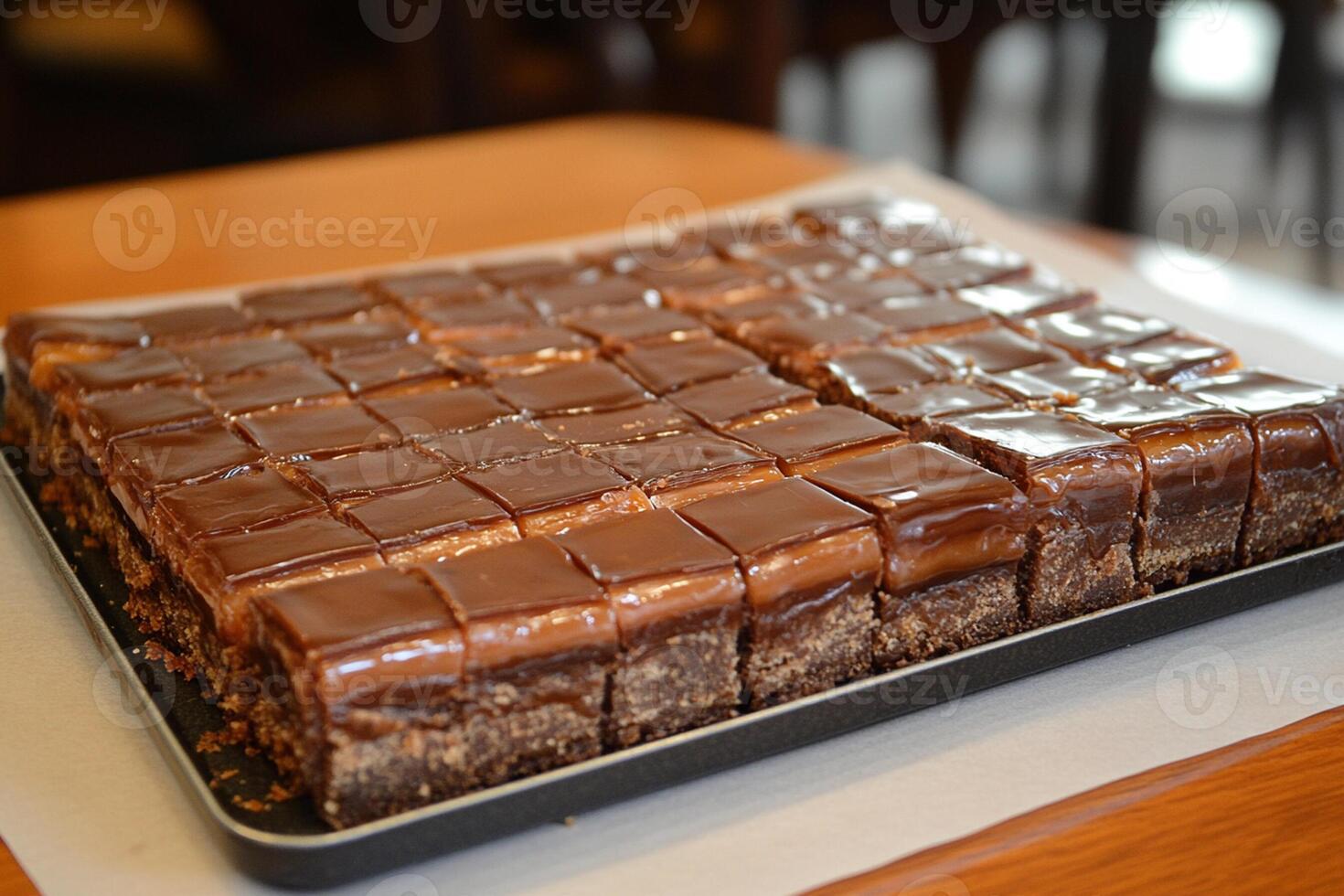 A square of chocolate cake photo