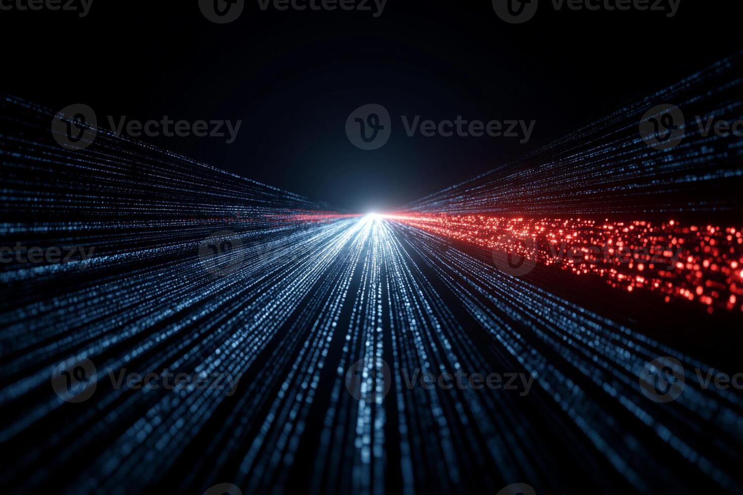 A light beam is shining through a dark tunnel photo