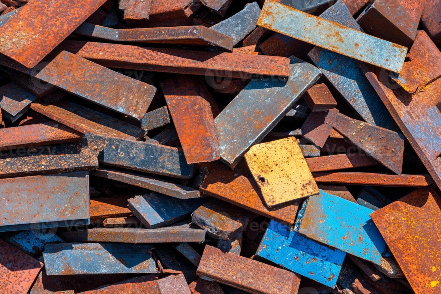 A pile of rusty metal pieces photo