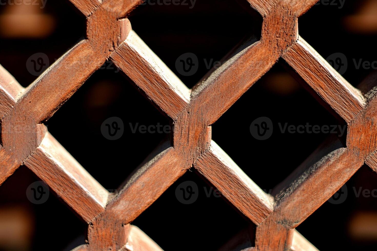 Close up of a wooden lattice fence photo