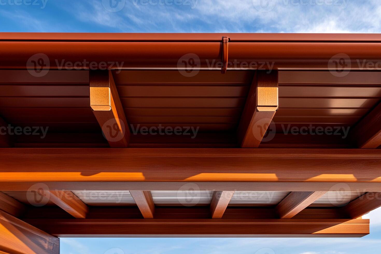 A view of a roof with a sky background photo