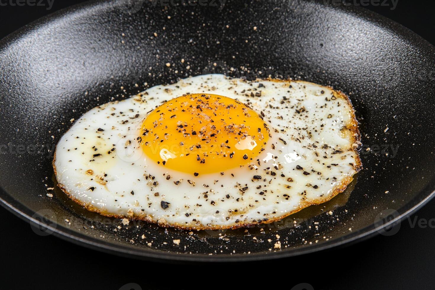Fried egg in a frying pan photo