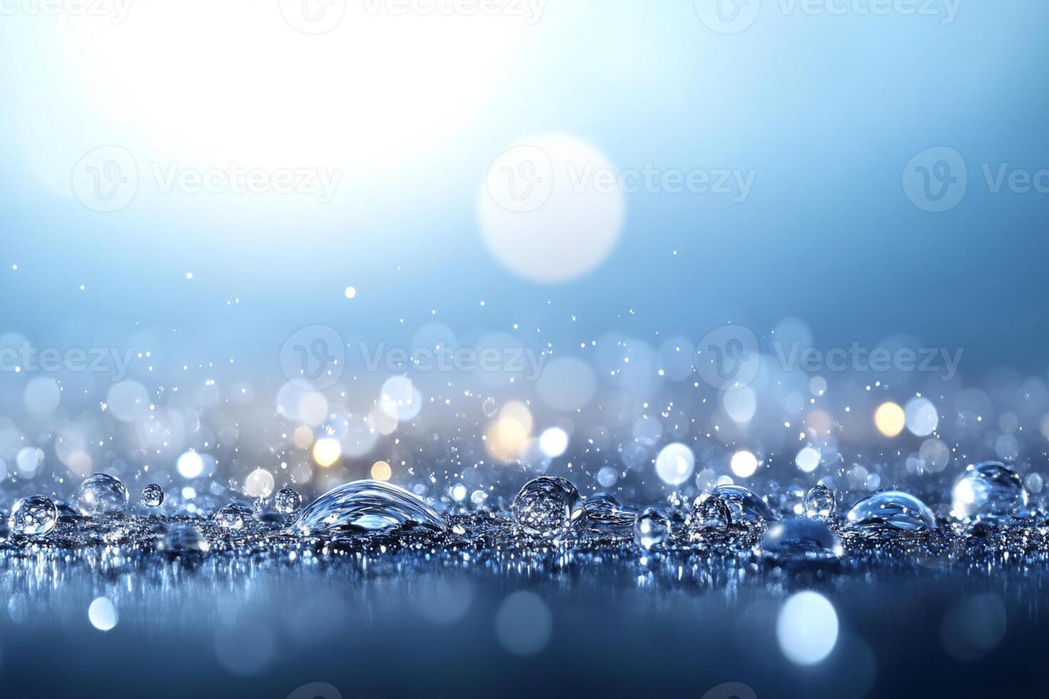Water drops on a blue background photo