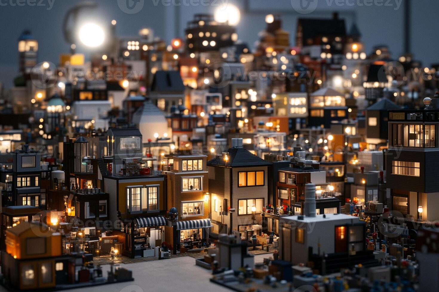 A model of a city made out of lego bricks photo