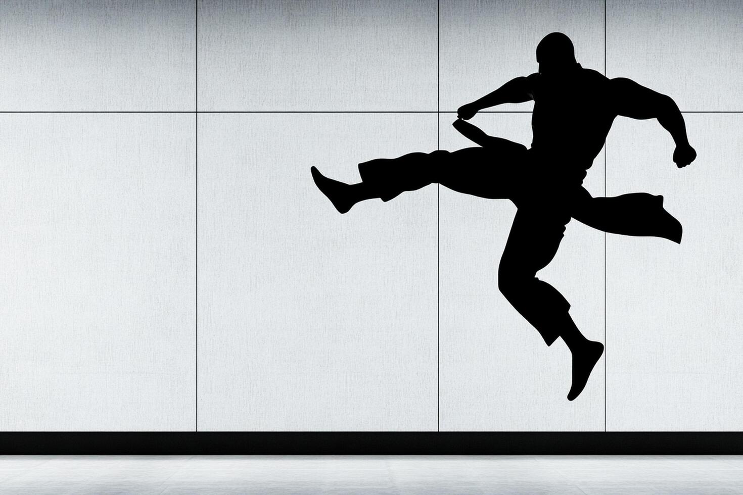 A man in silhouette jumping in the air photo