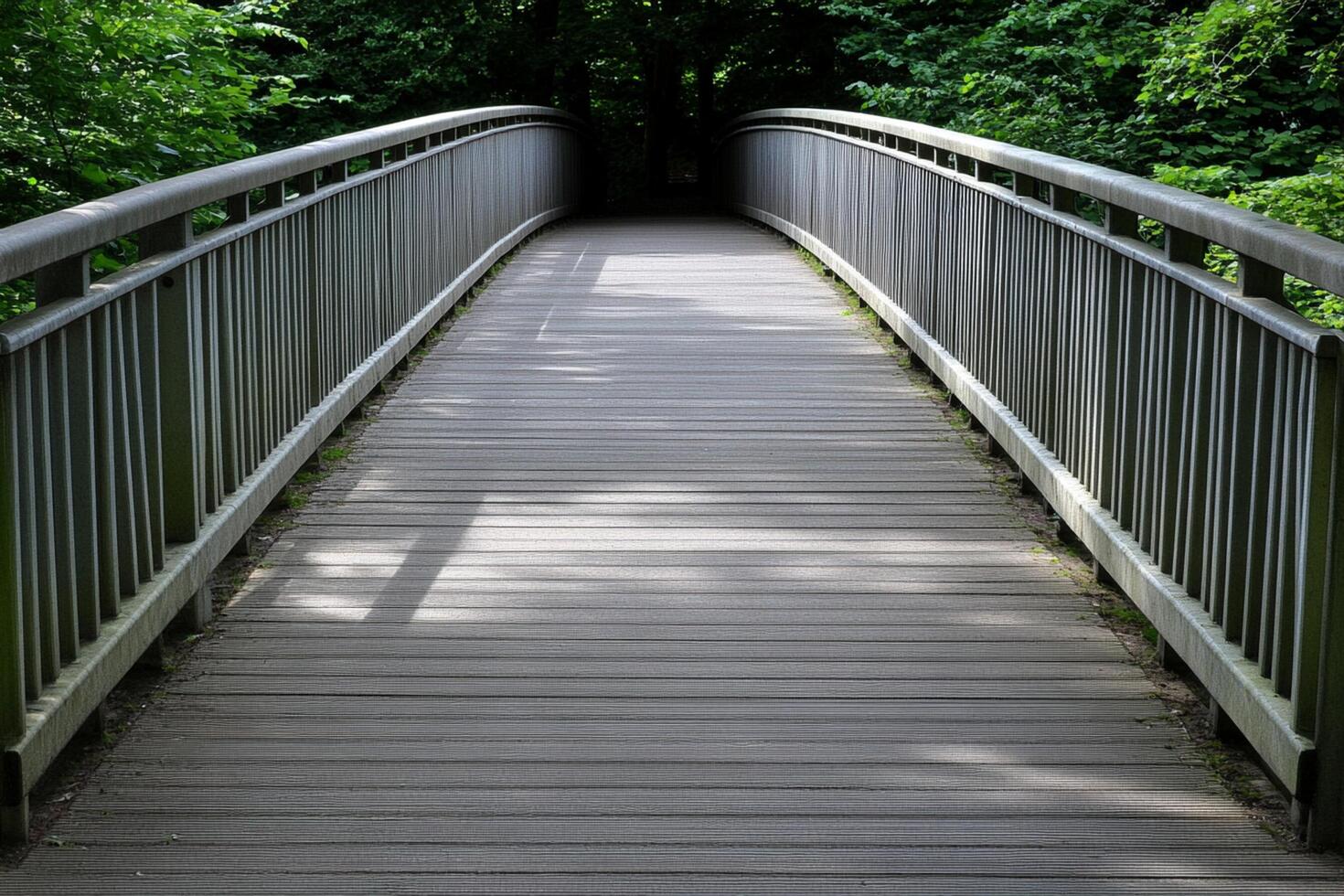 A bridge with a bench on it photo