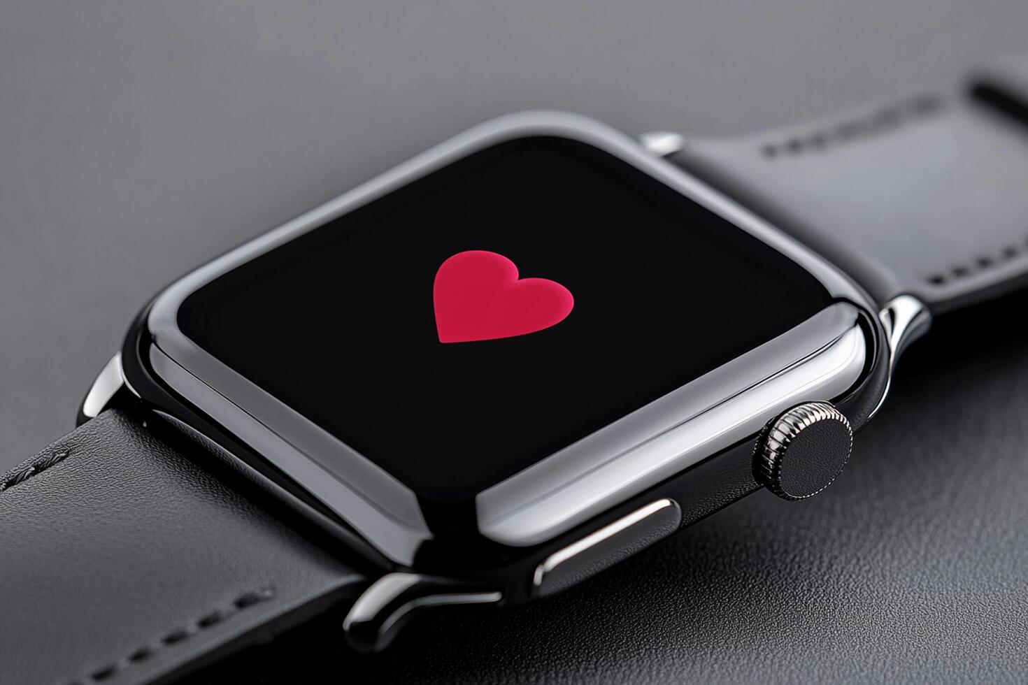 An apple watch with a red heart on the screen photo