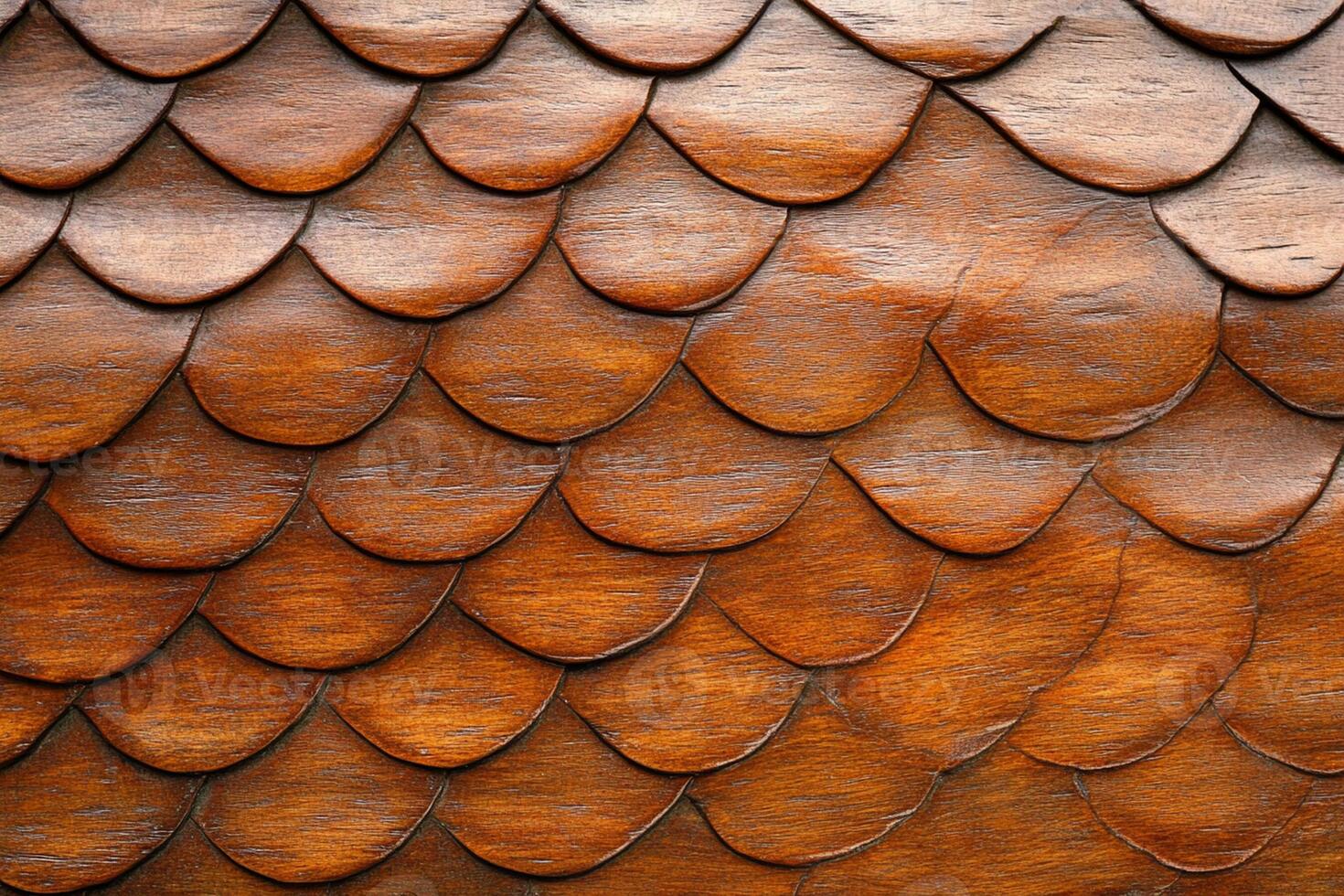 A close up of a wooden wall with a fish scale pattern photo