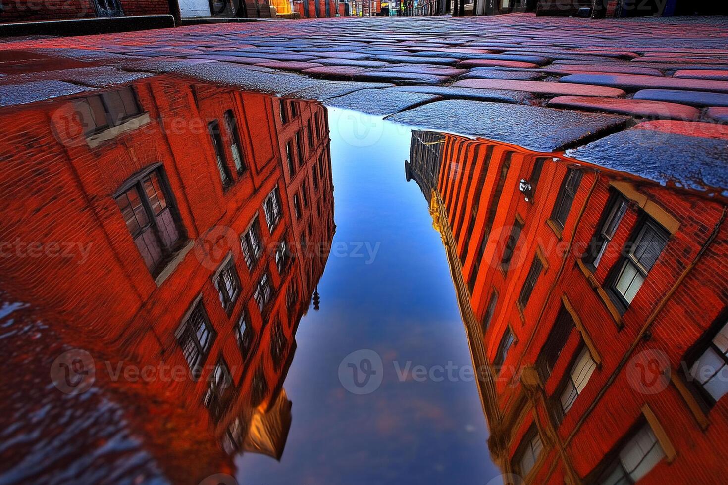 A puddle of water on the ground photo