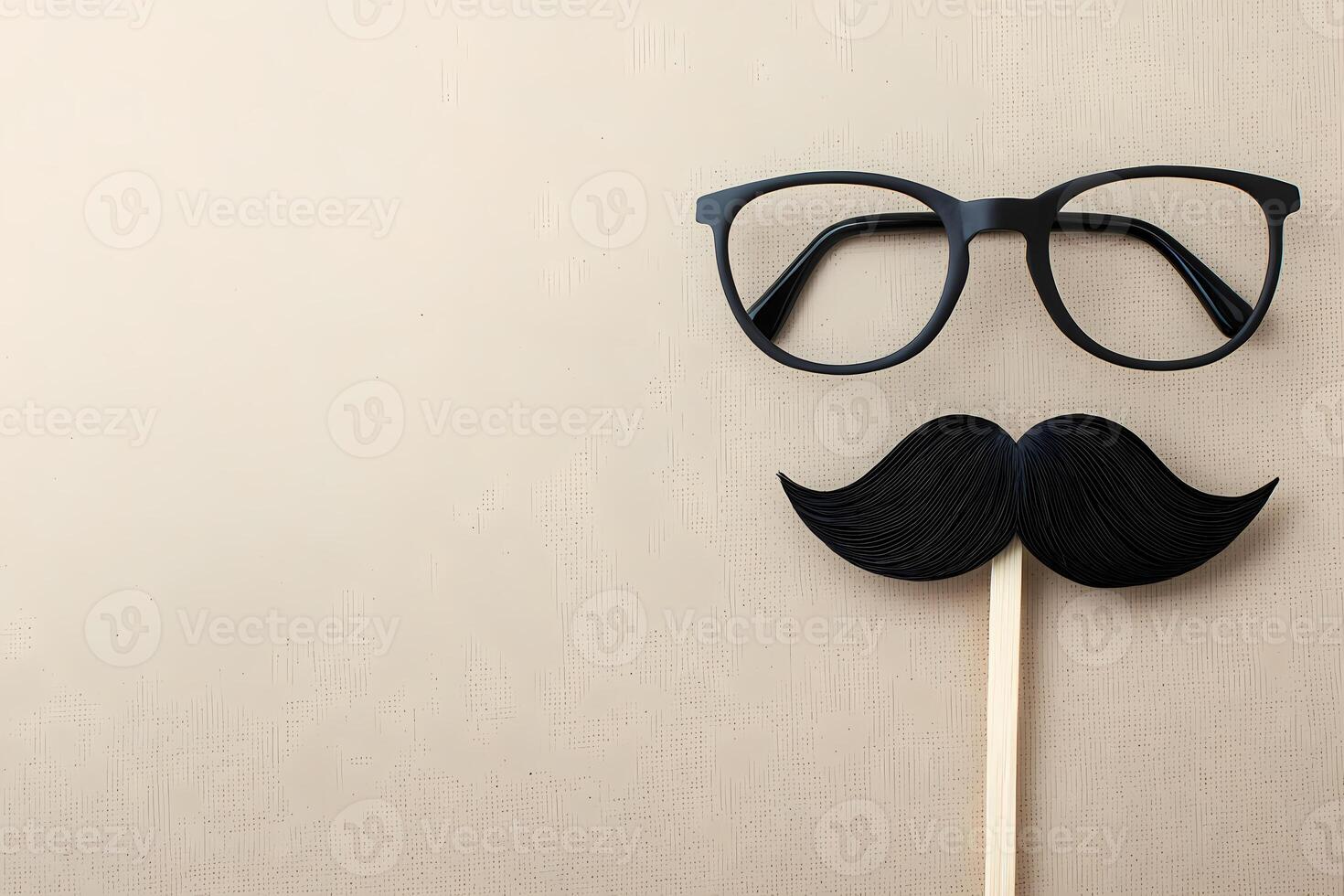Playful disguise with glasses and mustache on stick photo