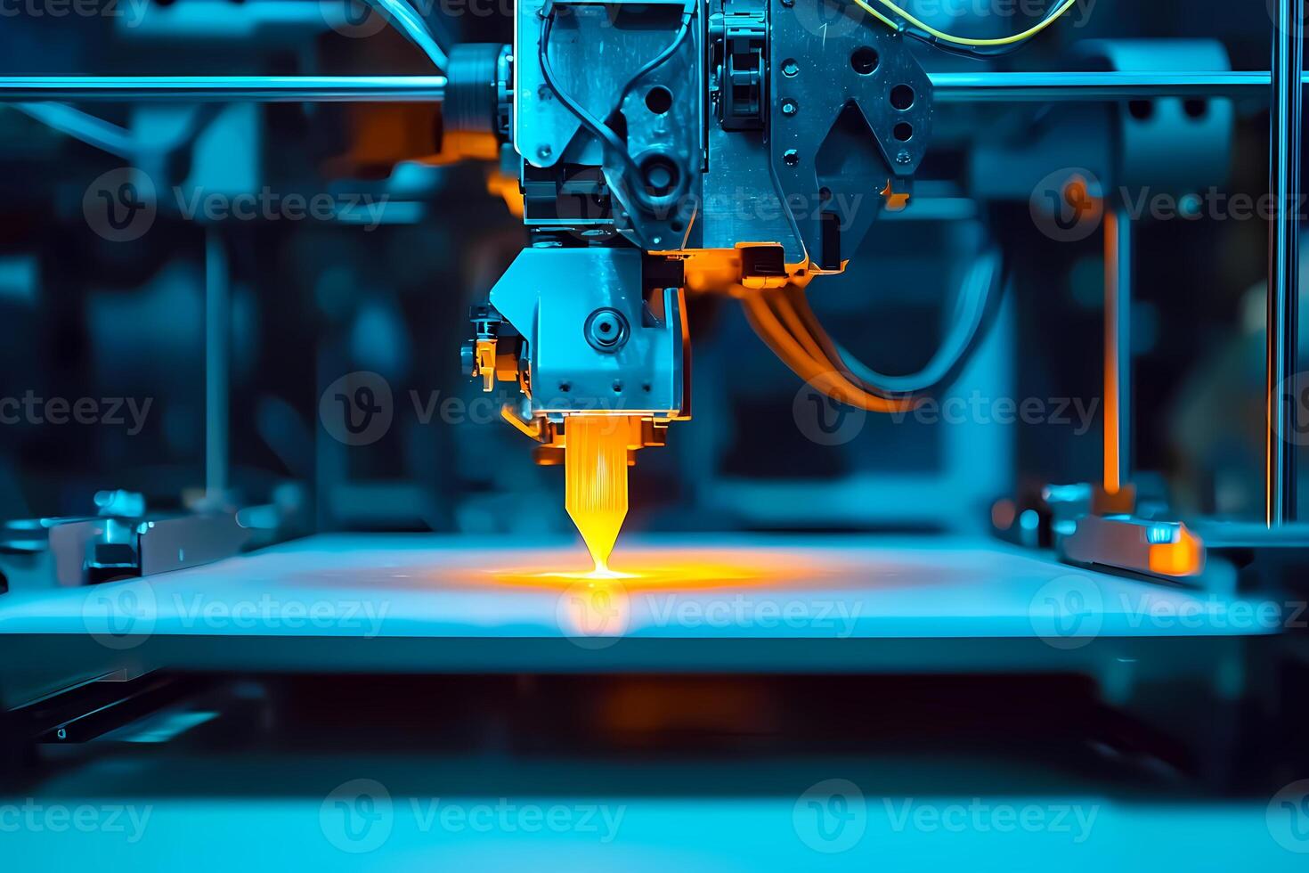 3d printer creating object layer by layer with laser precision in modern factory photo