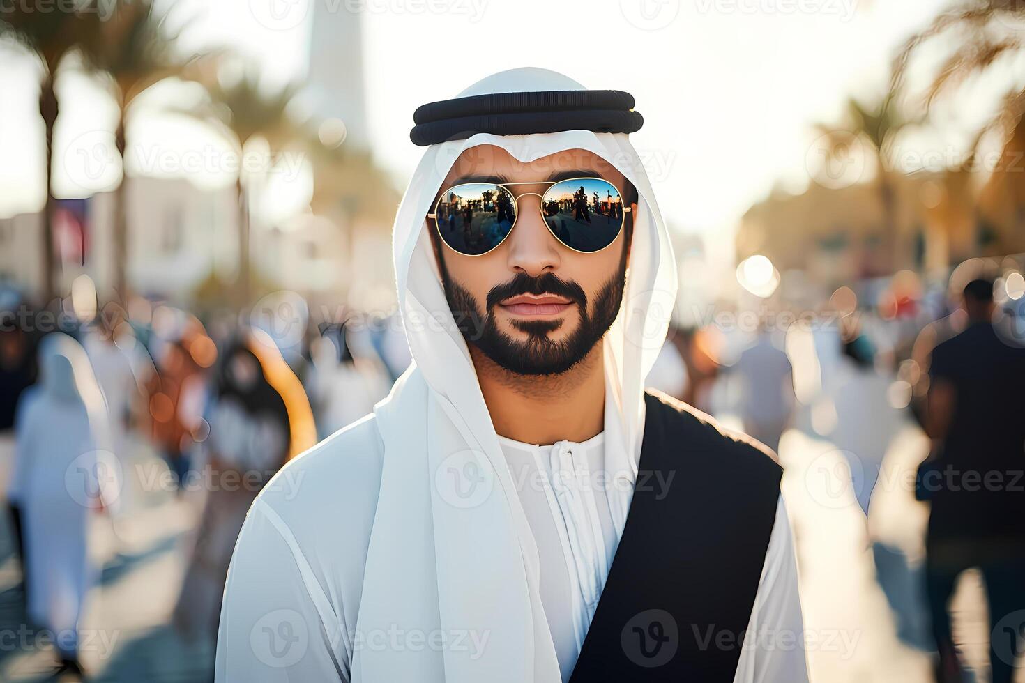 Confident middle eastern man in urban setting photo