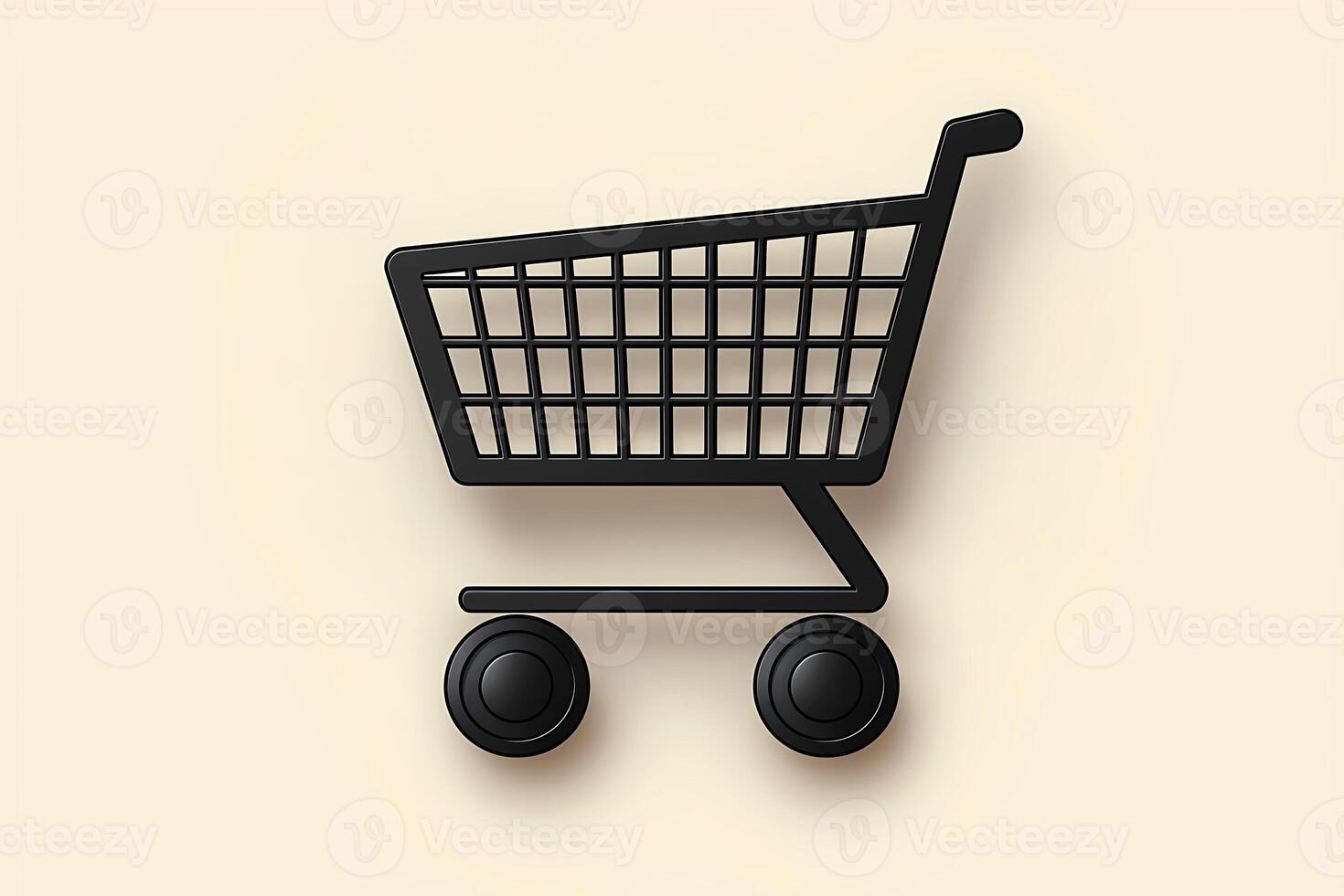 Black shopping cart icon representing online retail and consumerism photo