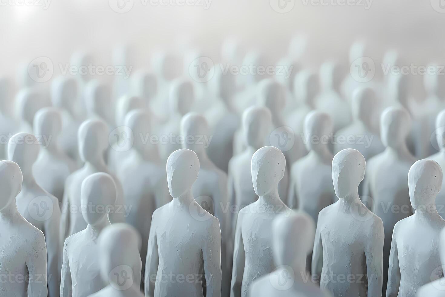 Crowd of faceless people standing together in unity and support photo