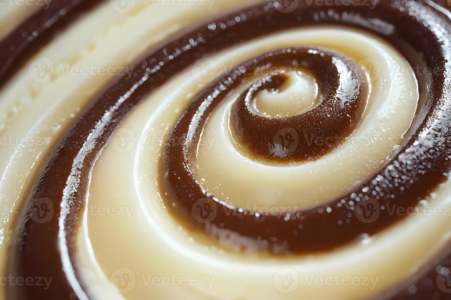 Creamy chocolate and vanilla fudge swirling together in a delicious pattern photo