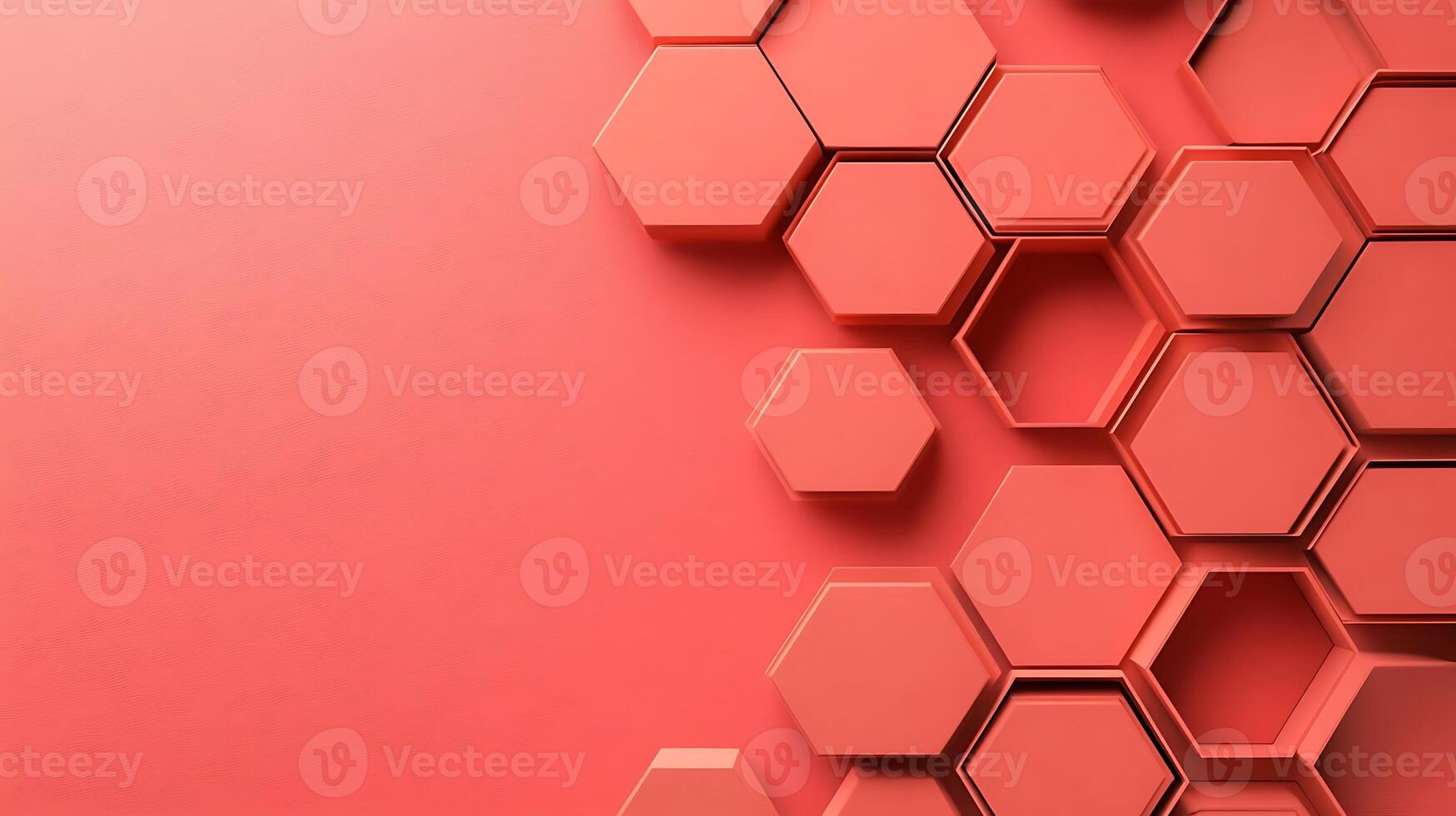 Subtle abstract hexagons on a soft coral backdrop3266 photo