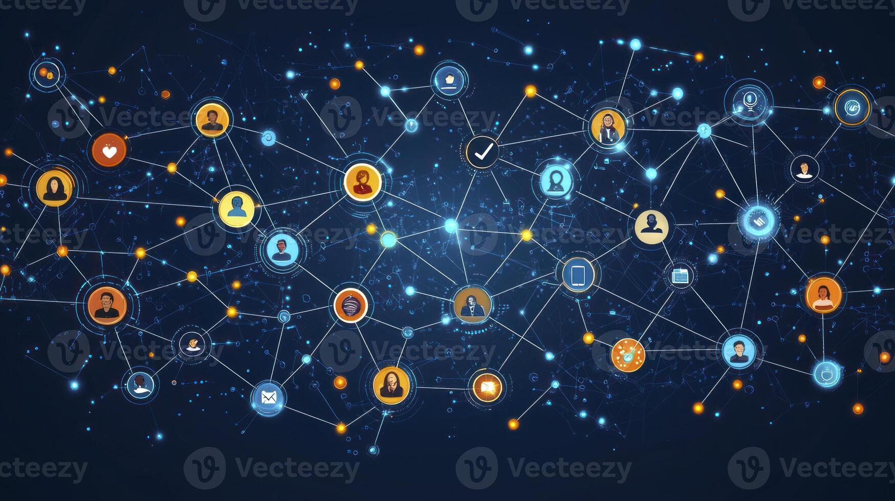 The concept of social network is shown in this image photo