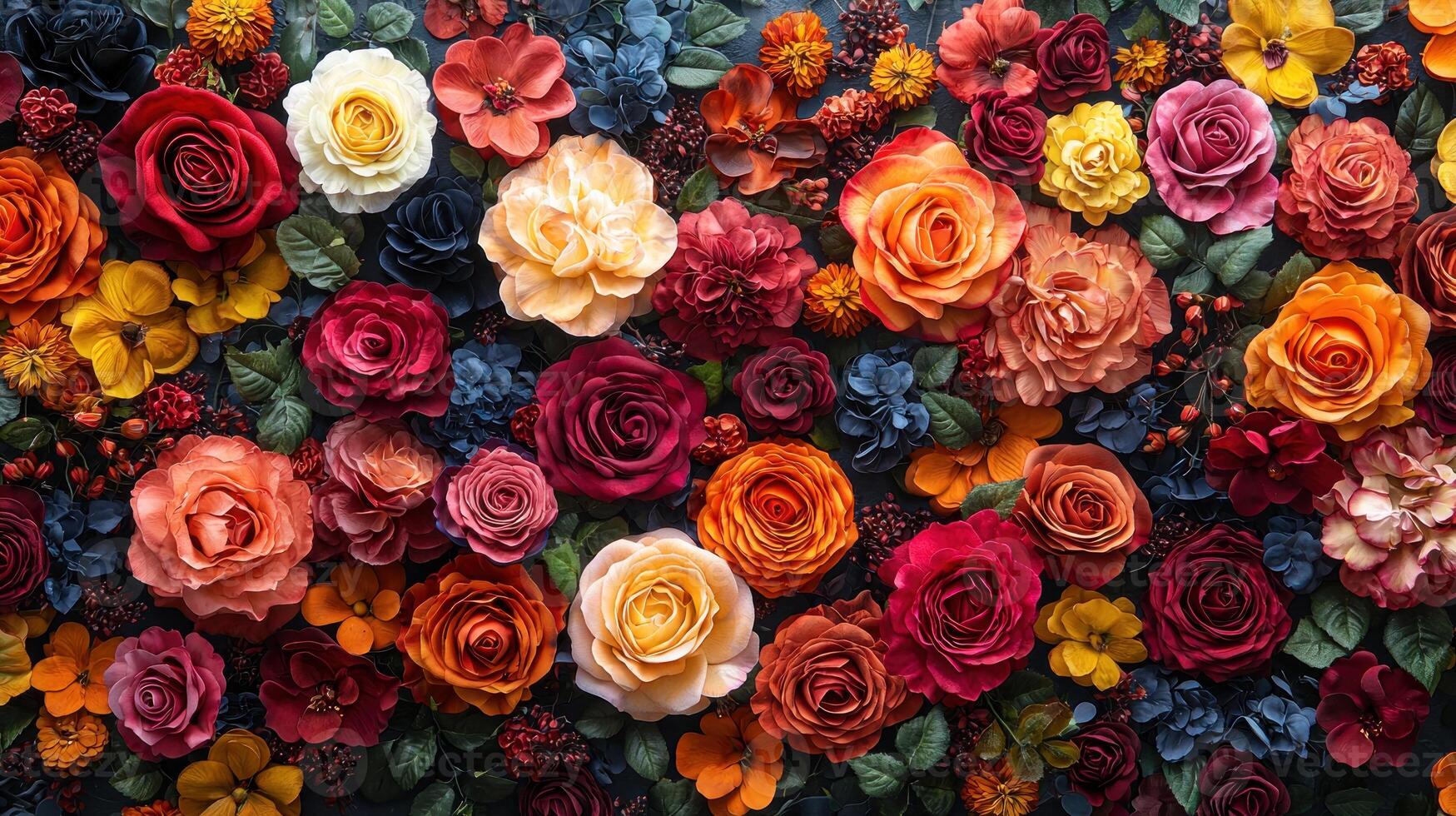 A large arrangement of colorful flowers photo
