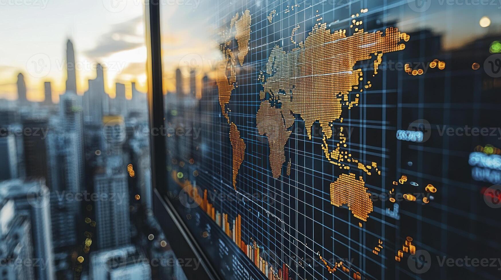 Global economic data on a screen photo