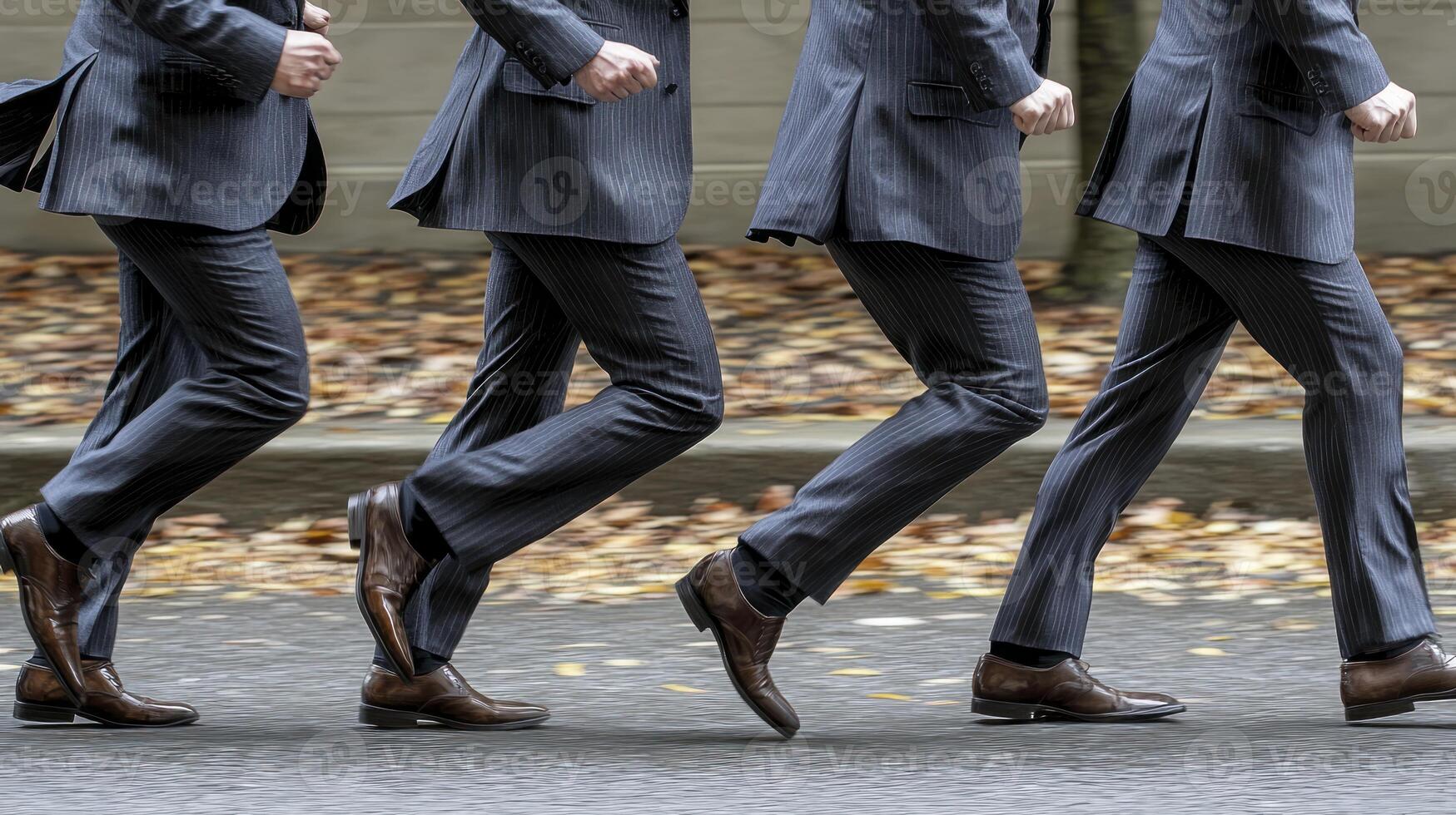 A group of men in suits walking down the street photo