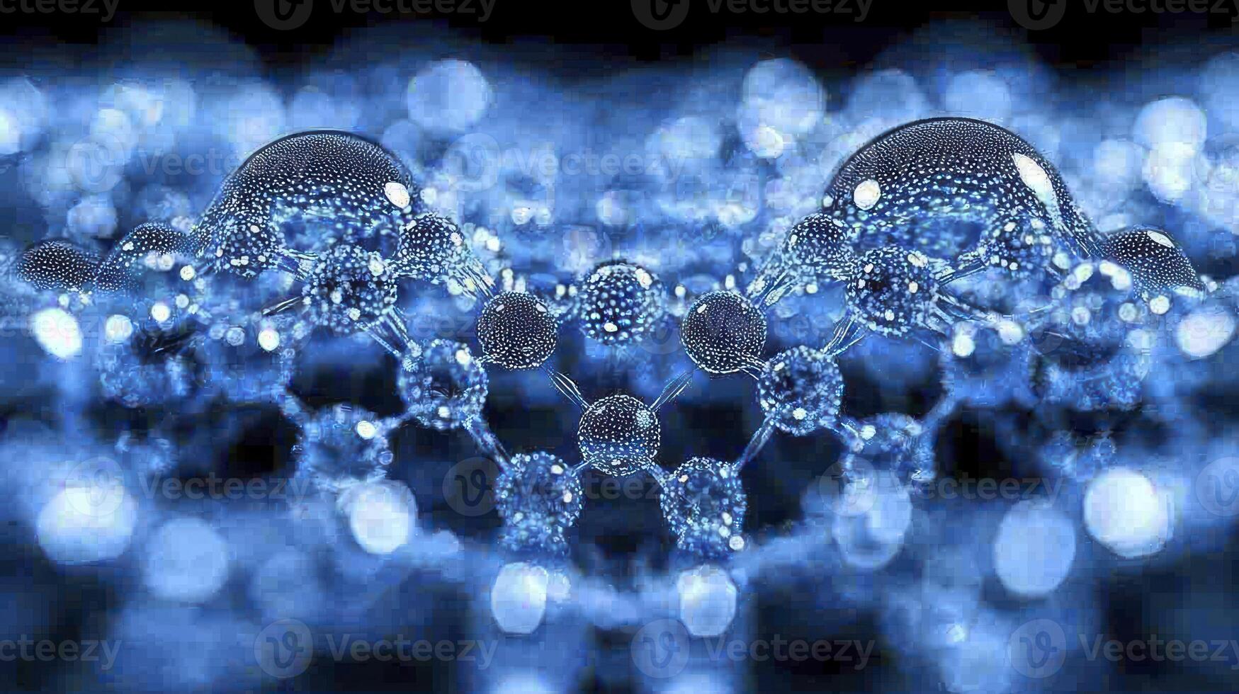 Water droplets are arranged in a pattern on a black background photo